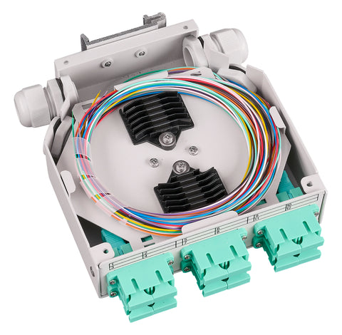Splicebox FO pt. sina DIN,  4 Fibre, SC, 50/125µm OM3