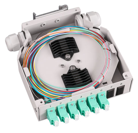 Splicebox FO pt. sina DIN,  4 Fibre, LC, 50/125µm OM3