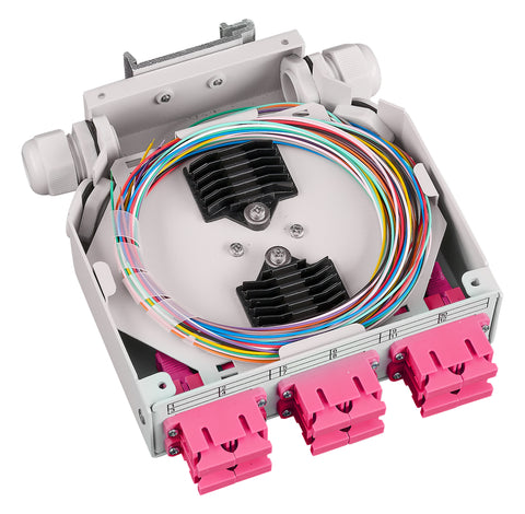 Splicebox FO pt. sina DIN,  4 Fibre, SC, 50/125µm OM4