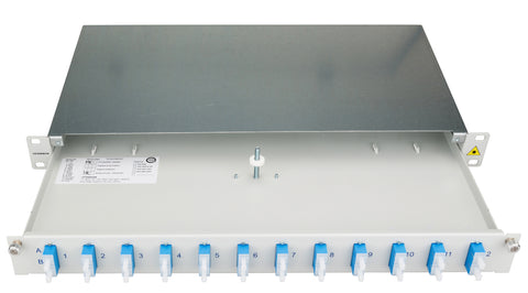 Patchpanel FO 19", 1UV, culisant, pentru 4 fibre, SC, SM