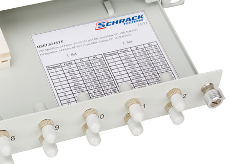Splicebox, 8 fibre,ST,50/125µm OM3, culisant,19",1UV , ECO