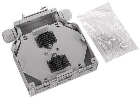 Splicebox FO pt șină DIN, gol, 6 SC-Duplex, RAL7035