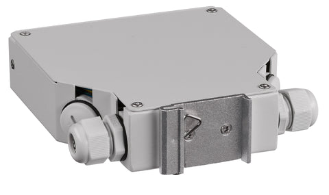 Splicebox FO pt șină DIN, gol, 6 LC-Duplex, RAL7035
