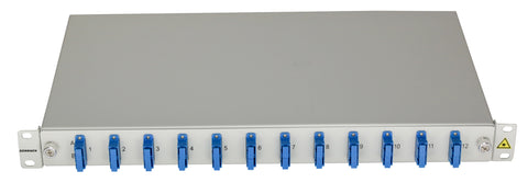 Splicebox, 12 fibre,SC,9/125µm OS2, culisant,19",1UV , ECO