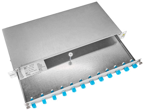 Patchpanel FO 19", 1UV, culisant, pentru 12 fibre, LC, SM