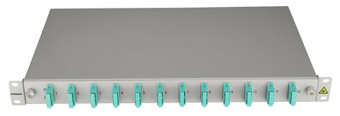 Splicebox, 16 fibre,SC,50/125µm OM3, culisant,19",1UV , ECO
