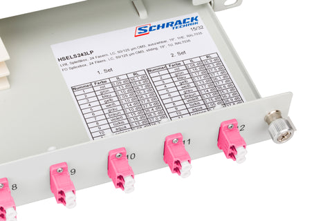 Splicebox, 16 fibre,LC,50/125µm OM4, culisant,19",1UV , ECO