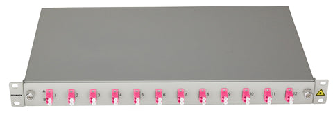 Splicebox, 16 fibre,LC,50/125µm OM4, culisant,19",1UV , ECO
