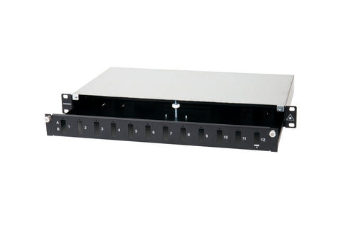Splicebox FO gol pt 12 cuplori LC-Duplex, 1U, negru