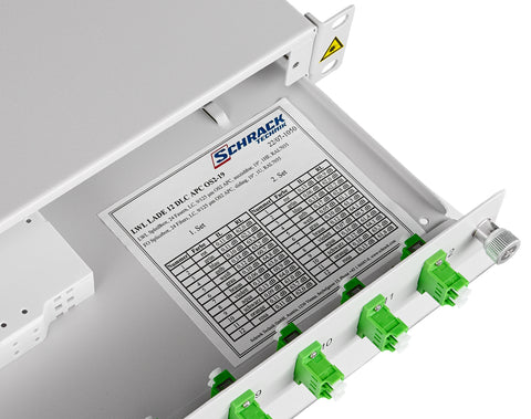 Splicebox, 24 Fibre, LC/APC, 9/125µm OS2, 19",1U,Class C