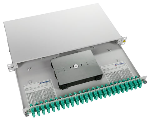 Splicebox FO, 48 Fibre, SC, 50/125µm OM3, 19", 1U, Class C