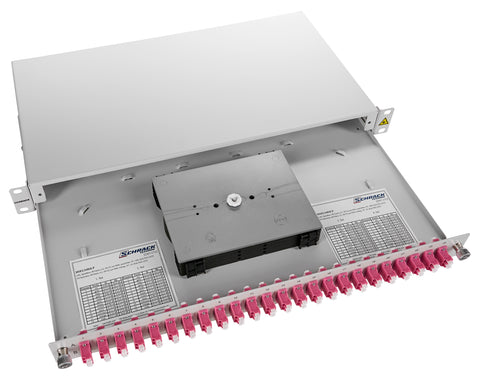 Splicebox FO, 48 Fibre, LC, 50/125µm OM4, 19", 1U, Class C