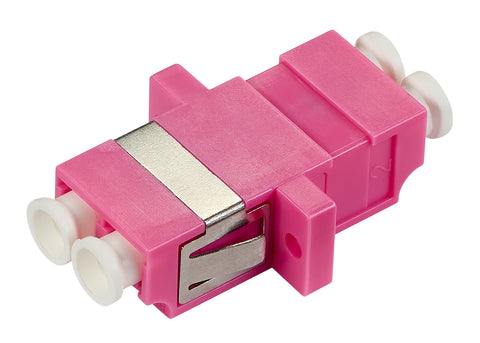 Cuplor FO LC-Duplex, Plastic, OM4, ceramic, flanșă