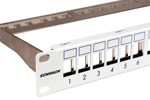 Patchpanel pt. 24 module TOOLLESS LINE, 1UH, 19", RAL7035
