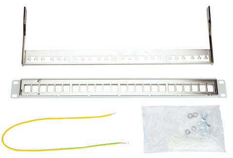 Patchpanel pt. 24 module TOOLLESS LINE, 1UH, 19", RAL7035