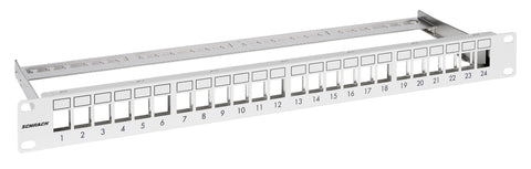 Patchpanel pt. 24 module TOOLLESS LINE, 1UH, 19", RAL7035