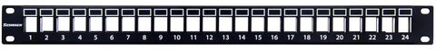 Patchpanel 19" 24 porturi(SFA)(SFB) goale,1UH,negru,scurt