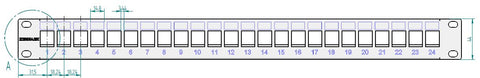 Patchpanel 19" 24 porturi(SFA)(SFB) goale,1UH,negru,scurt