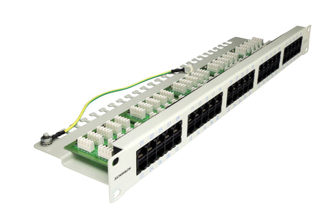 Patchpanel Cat.3 neecranat 50xRJ45U 8/4 RAL7035