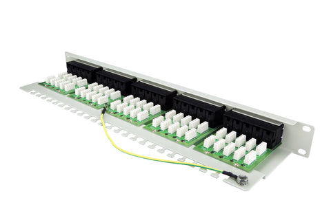 Patchpanel Cat.3 neecranat 50xRJ45U 8/4 RAL7035