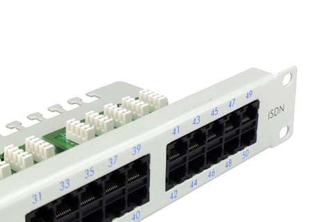 Patchpanel Cat.3 neecranat 50xRJ45U 8/4 RAL7035