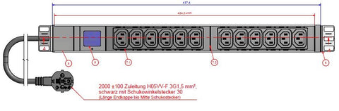 PDU IT Meter cu contor de energie,12xC13,19",1UH,aluminiu