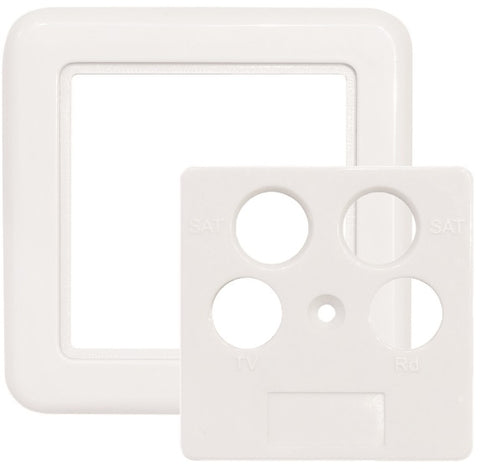 Ramă albă 4port.75x75mm pt.HSATD4A,SZU 2-14