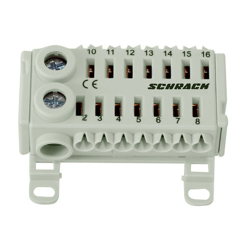 Clemă cu conexiune rapidă, alb, 2 x 25mm², 14 x 6 mm²