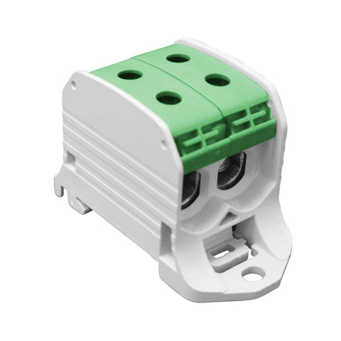 Clemă dublă Al-Cu,1 p. verde, 50mmp / 35mmp cu pin