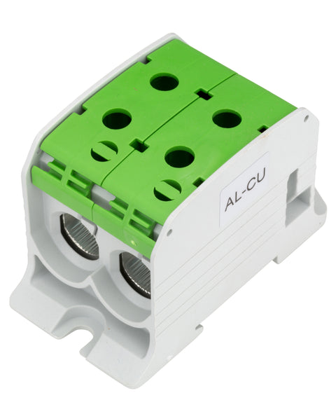 Clemă dublă Al-Cu,1 p. verde, 95mmp / 70mmp cu pin