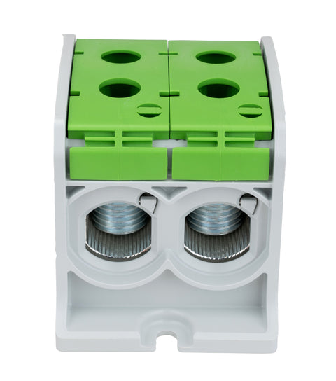 Clemă dublă Al-Cu,1 p. verde, 185mmp / 150mmp cu pin