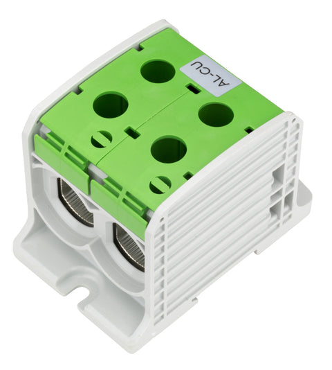 Clemă dublă Al-Cu,1 p. verde, 185mmp / 150mmp cu pin