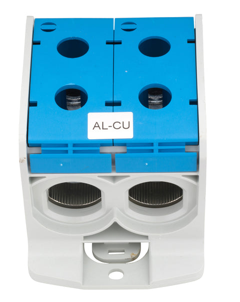 Clemă dublă (2*1p) Al-Cu, albastru, 300mmp / 240mmp cu pin