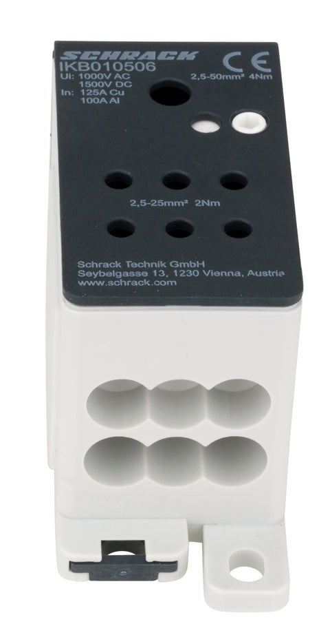 Clemă derivaţie Al 125A, 1x50mmp, 6x25mmp