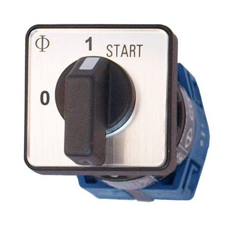 Comutator „0-1-START” cu fix. centrală, 1-pol/20 A