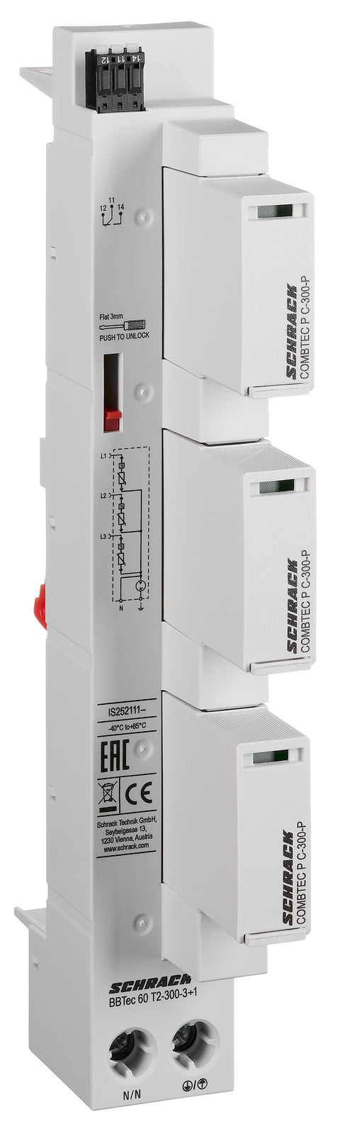 Surge Arrester for 60mm System 3+0 AX, TN-C, Class 2(C)