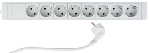 PDU 19", 8xSchuko, profil PVC 1,25U, cablu conex.2m, RAL7035