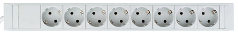 PDU 19", 8xSchuko, profil PVC 1,25U, cablu conex.2m, RAL7035