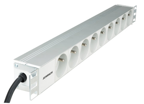 PDU 19", 9xUTE, profil PVC 1U, cablu conexiune 2m,RAL7035