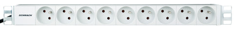PDU 19", 9xUTE, profil PVC 1U, cablu conexiune 2m,RAL7035