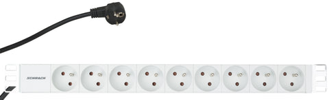 PDU 19", 9xUTE, profil PVC 1U, cablu conexiune 2m,RAL7035