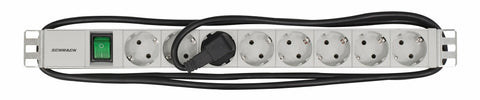 PDU 19", 8xSchuko c-On/Off, profil ALU 1U, cablu 2m,RAL7035