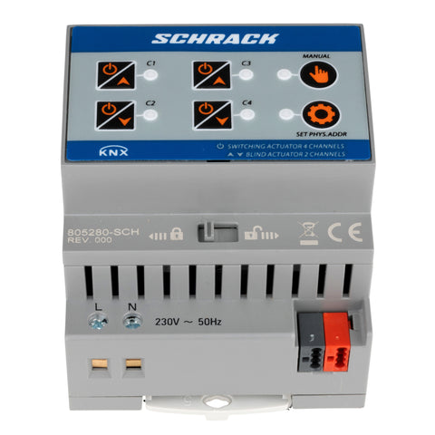 Actuator KNX comutare/jaluzele, 4/2 ieșiri, 16A, 230V c.a.