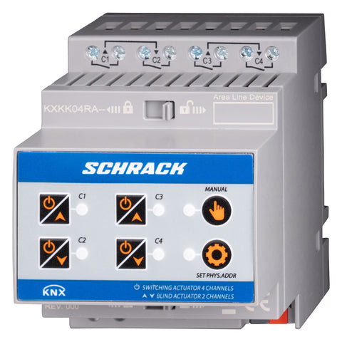 Actuator KNX comutare/jaluzele, 4/2 ieșiri, 16A, 230V c.a.