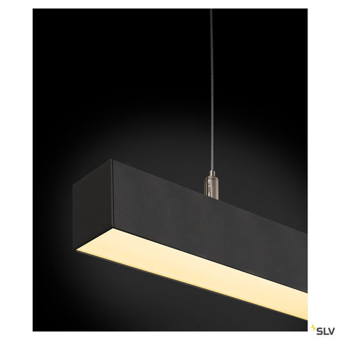 Q-LINE SINGLE LED,suspendat,DALI dimm,1500mm,negru
