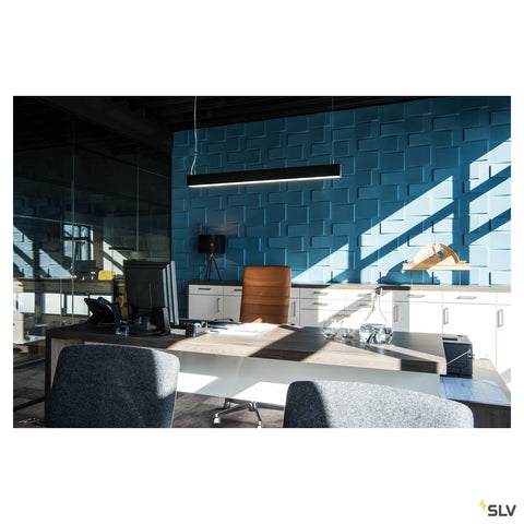 GLENOS pendant, mat negru, 1m, 52W, 4000K