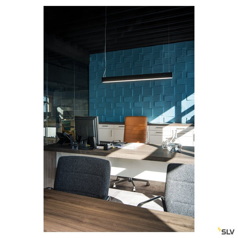 GLENOS pendant, mat negru, 1m, 52W, 4000K
