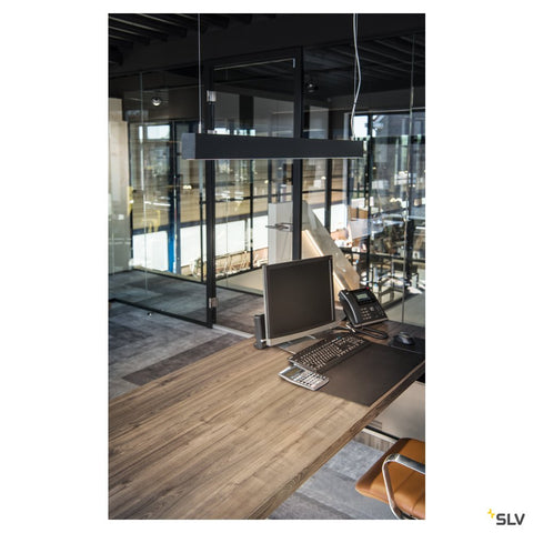 GLENOS pendant, mat negru, 1m, 52W, 4000K