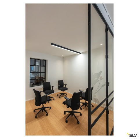 GLENOS pendant, mat negru, 2m , 103W, 3000K
