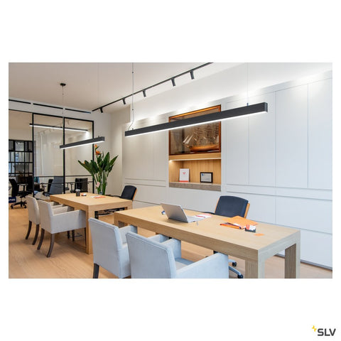GLENOS pendant, mat negru, 2m , 103W, 3000K